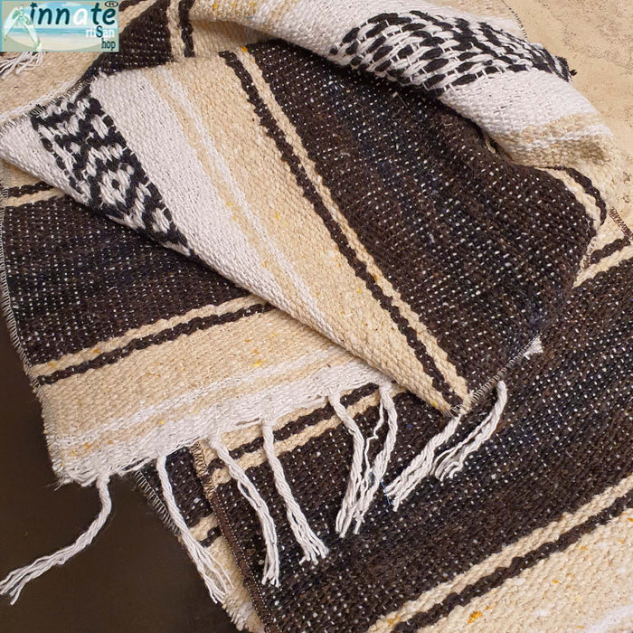 farmhouse, rustic, table runner, blanket, Mexican, brown, beige  color