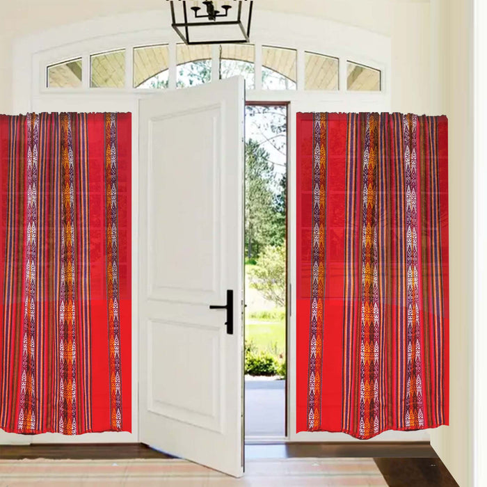 french door, curtain, panels, privacy curtain, Inca, roja, rubi red, aguayo, custom