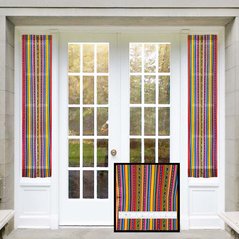 french door curtain, door curtain, door window curtain, privacy curtain, door window, door curtain, Andean, South America, Aguayo, stripped, yellow, marigold