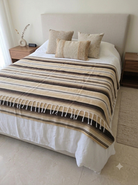 Serape brown/beige blanket, throw blanket, Full size