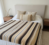 Serape brown/beige blanket, throw blanket, Full size