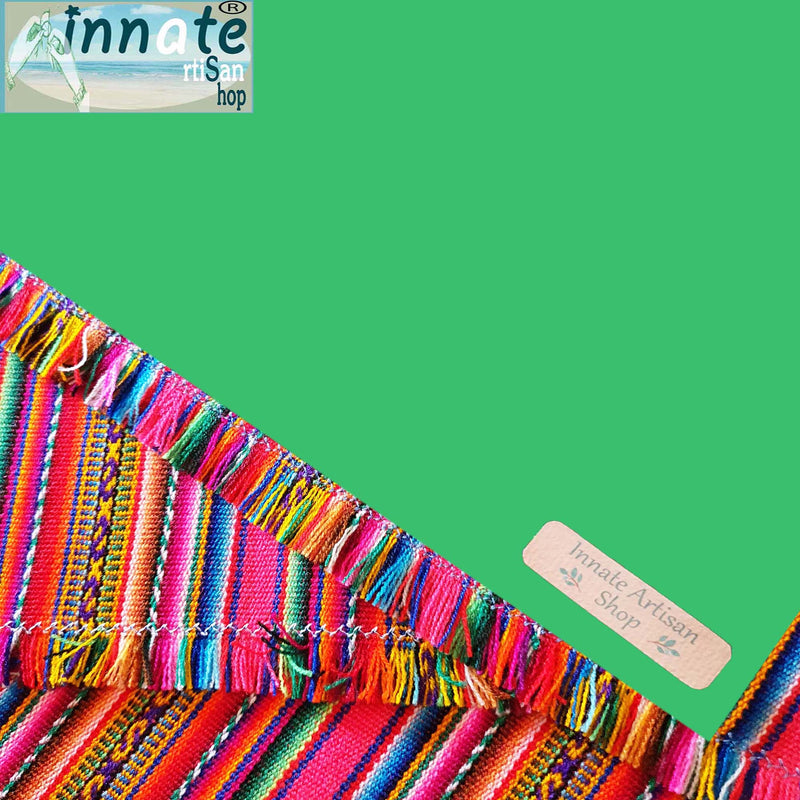 placemats, Andean, Peruvian, Aguayo, turquoise, dark turquoise, custom, non-skid, artisan, handmade, innate artisan shop