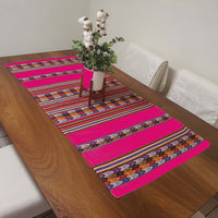 table runner, camino de mesa, hot pink, rosa peruano, Andean, South America, Cusco, Cuzco, Peruvian table runner, tablecloths, rubi red