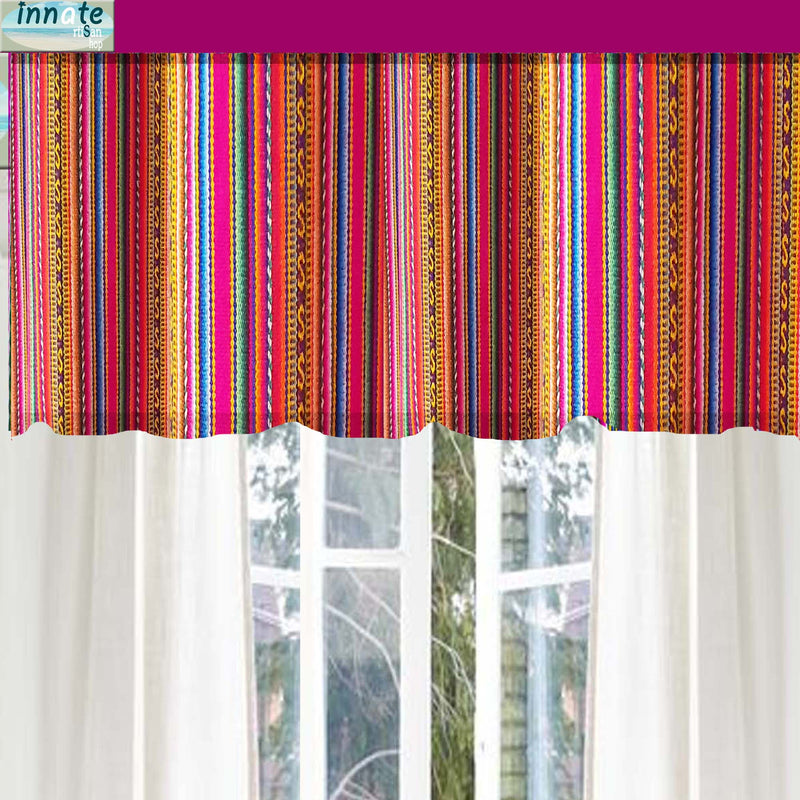 fuchsia curtain, fuchsia valance, peruvian, aguayo, ethnic, cusco, decor, custom, hot pink curtain