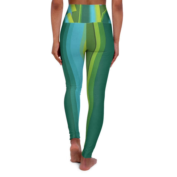 leggings, vibrant colors, green, turquoise, exclusive design, stretchy, summer