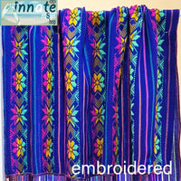 overstock, valance, Mexican curtains, sale, special,  ofertas, cortinas, Mexicanas, woven, cambaya, en especial, on sale, Mexican valance, royal blue, embroidered, aztec, mayan, valances on sale