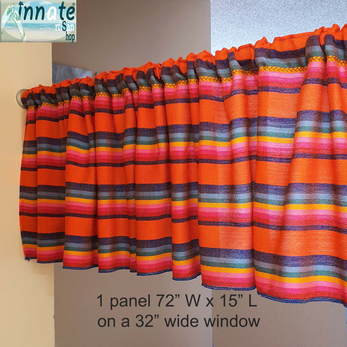 Curtains, X wide,  Mexican, Orange, tangerine, cambaya, woven