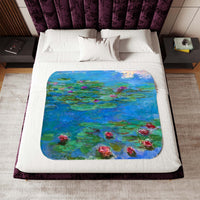 Claude Monet, Water Lilies, blanket, sherpa, print, art, on blanket