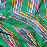 tela mexicana, verde, rayada, cambaya, por metro, Mexican fabric, green, striped, fiesta, multicolor, woven, artisan, for reboseo, para rebozo