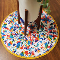 Otomi, Tenango, Placemats, centerpiece, table topper, round, 14 inch round, Mexican, manteles individuales, Mexican, Mexicanos