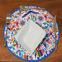 housewarming gift, round, placemat, Otomi, Tenango, Mexican, 14 inch, table topper
