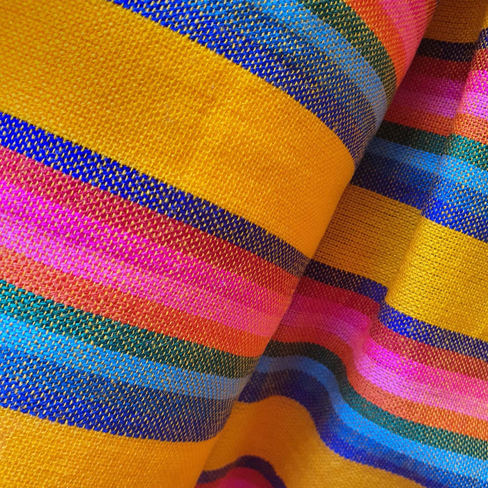 telas mexicanas, por yardas, Mexican fabrics, by the yard, cambaya, woven, yellow, mango, marigold, vivid, reboseo, fiesta