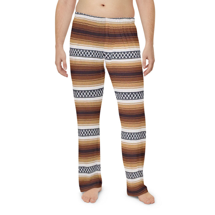 pajama pant, brown, baja blanket print, front  view