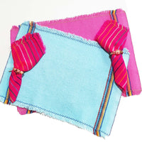 rustic, placemat, fabric, jerga, daily, Mexican, fuchsia, turquoise, yellow, orange, sets, table linen set