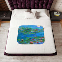 Claude Monet, Water Lilies, blanket, sherpa, print, art, on blanket