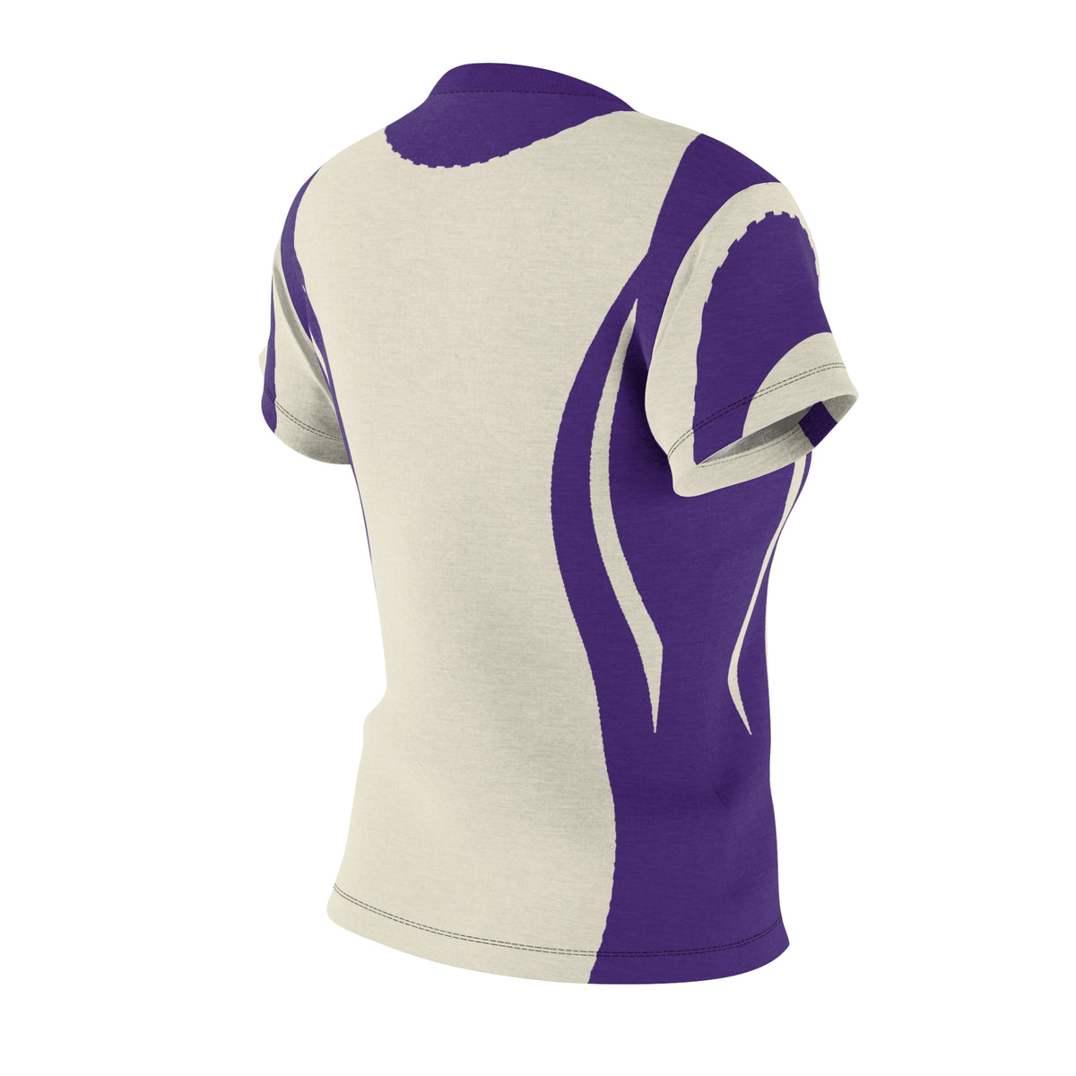 Tshirt back, slim effect, tee, T shirt, ivory and purple, slimming effect top
