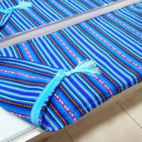 Tasseled entryway, foyer, table runner, royal blue, woven