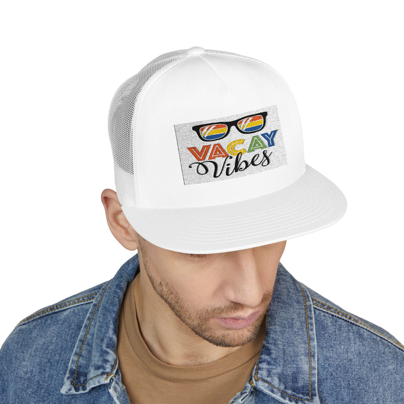 cap, trucker, cap, vacay vibes, embroidered