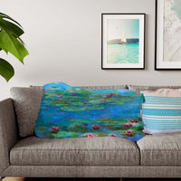 Claude Monet, Water Lilies, blanket, sherpa, print, art, on blanket