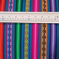 andean fabric, aguayo, by the yard, tela peruana, por metros, tela inca, Cusco, Cuzco, south america fabrics, turquoise, striped