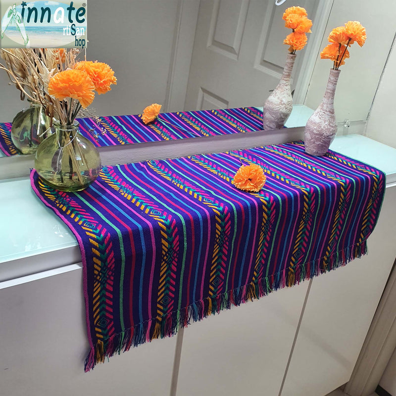 camino de mesa, negro, altar, ofrenda, dia de muertos, table runner, Mexican, black, day of death, offering, purple table runner, morado, mantel morado para altar