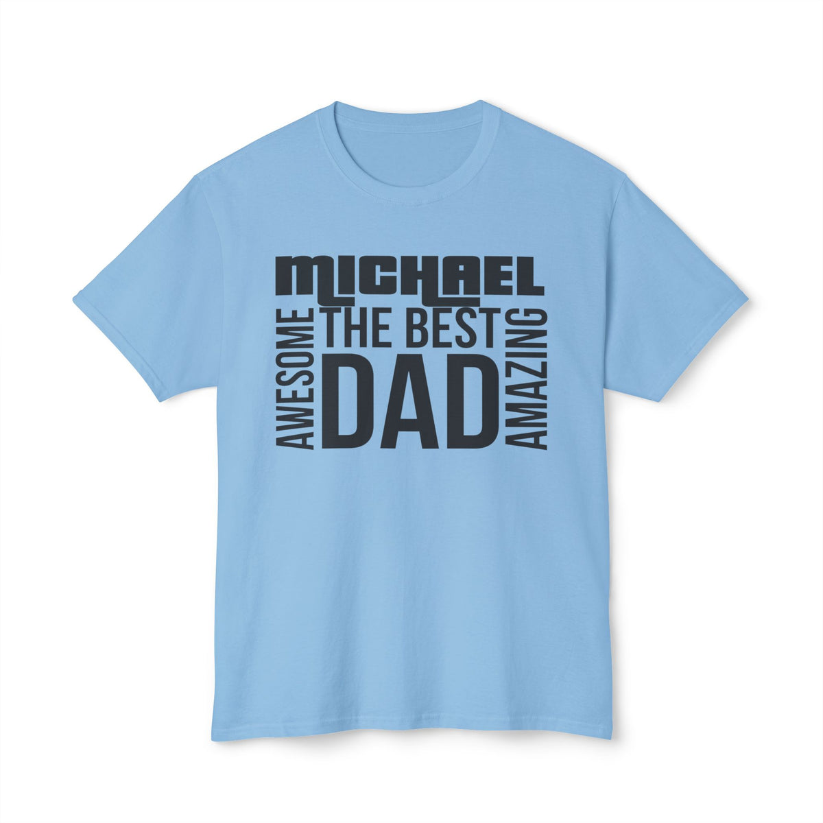Dad T-Shirt - customized, shirts, Male shirts, personalized, cotton shirt, short sleeve, light blue