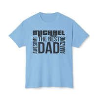 Dad T-Shirt - customized, shirts, Male shirts, personalized, cotton shirt, short sleeve, light blue