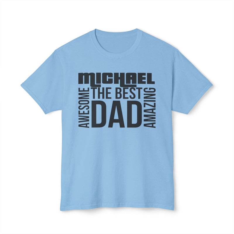 Dad T-Shirt - customized, shirts, Male shirts, personalized, cotton shirt, short sleeve, light blue