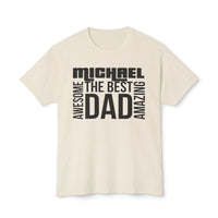 Dad T-Shirt - customized, shirts, Male shirts, personalized, cotton shirt, short sleeve,  natural, ivory