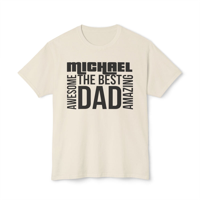 Dad T-Shirt - customized, shirts, Male shirts, personalized, cotton shirt, short sleeve,  natural, ivory