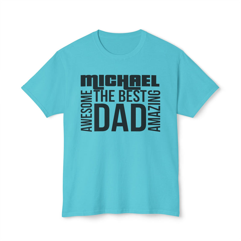 Dad T-Shirt - customized, shirts, Male shirts, personalized, cotton shirt, short sleeve, turquoise
