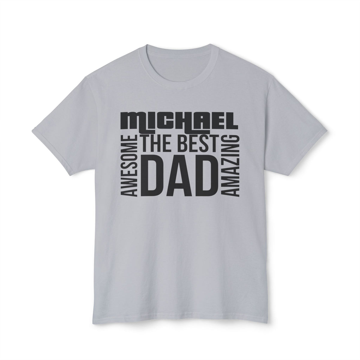 Dad T-Shirt - customized, shirts, Male shirts, personalized, cotton shirt, short sleeve, silver, gray