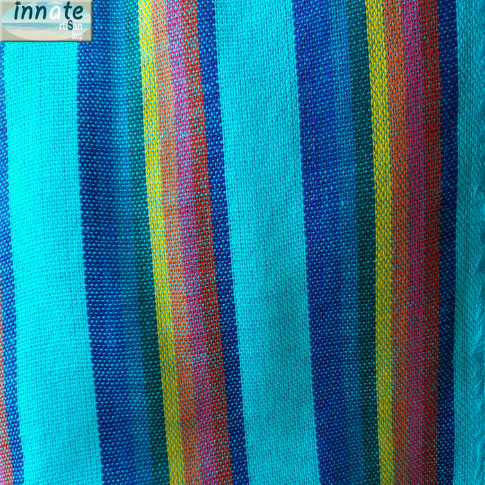 cambaya fabric, turquoise blue, woven
