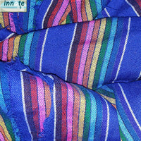 Mexican fabric, cambaya, by the yard, fiesta fabric, royal blue Mexican fabric, blue cambaya, striped fabric, reboseo fabric
