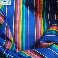 Mexican fabric, cambaya, by the yard, fiesta fabric, royal blue Mexican fabric, blue cambaya, striped fabric, reboseo fabric