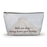 toiletry bag, cosmetics, small bag, zippered, aztec calendar, Mexican themed, bridesmaid gift, XV, customized, personalized