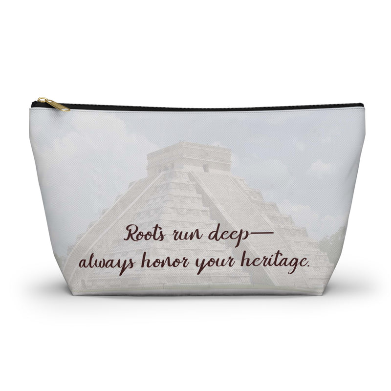 toiletry bag, cosmetics, small bag, zippered, aztec calendar, Mexican themed, bridesmaid gift, XV, customized, personalized