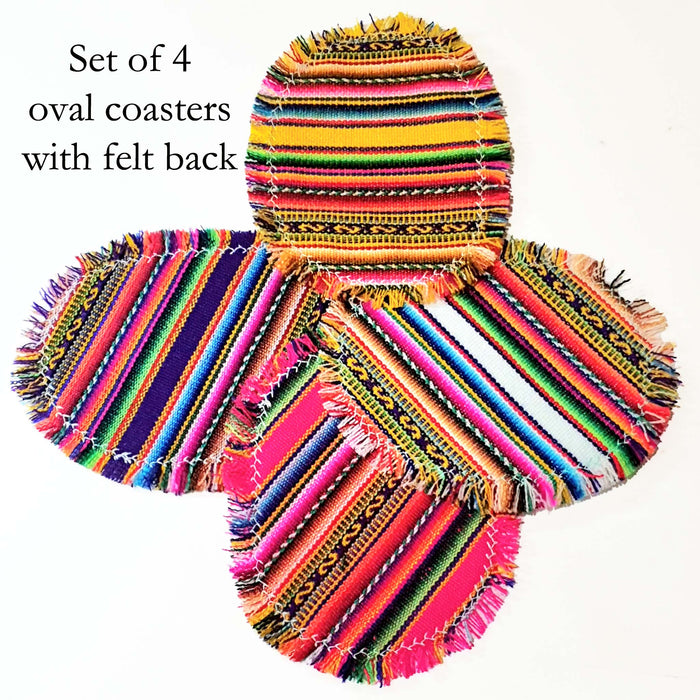 coasters, oval, round, andean, assorted, woven, non-skid, sets, gift, Inca design
