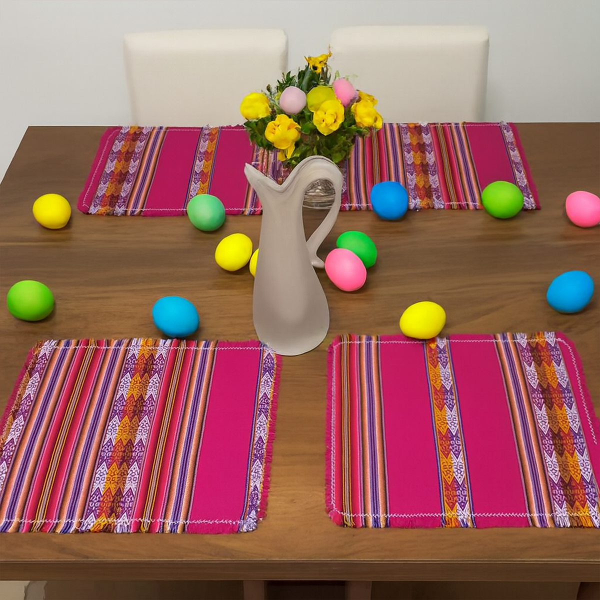 Easter decor, placemats, Andean, woven, artisan