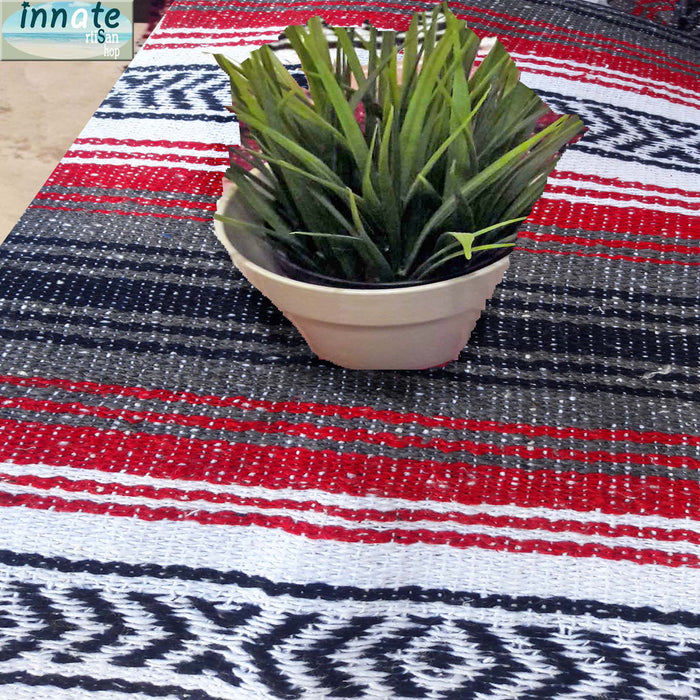 Rustic, table runner, Mexican, blanket, red, falsa, 6ft