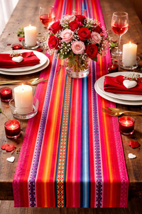 Red Andean table runner, red, rubi