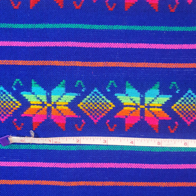 Mexican, fabric, by yard, royal blue, azul rey, cambaya, bordada, para reboso, reboseo fabric, Mexican textiles