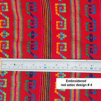 red, fabric, Mexican, by the yard, aztec, reboseo, fiesta, telas mexicanas, los angeles, new york, virginia, texas, por metro
