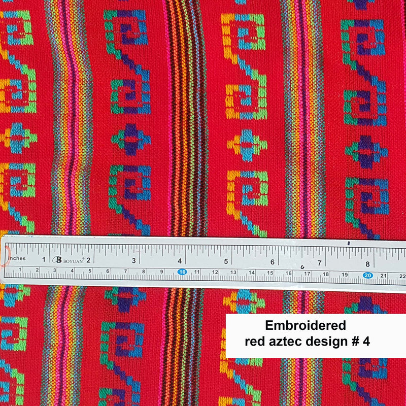 red, fabric, Mexican, by the yard, aztec, reboseo, fiesta, telas mexicanas, los angeles, new york, virginia, texas, por metro