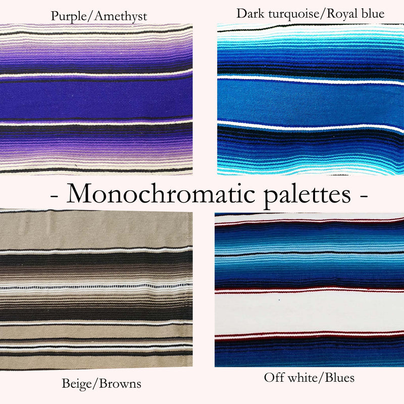 Four monochromatic color palette swatches with labels above each.