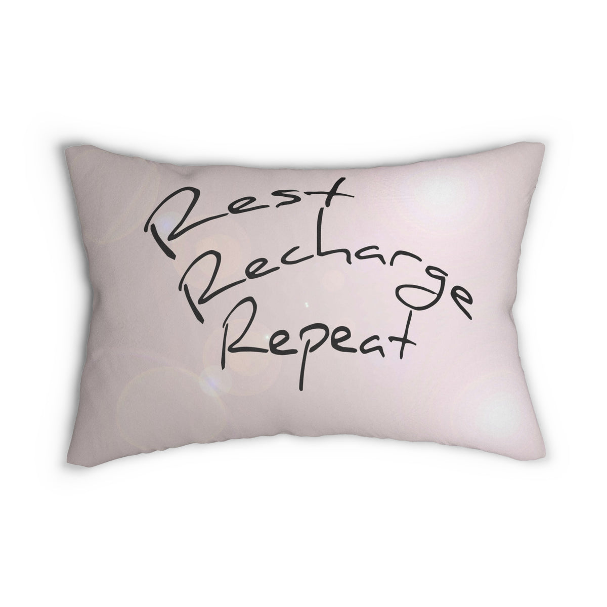 pillow on sofa, rest, recharge, repeat message, lumbar pillow, sofa pillow