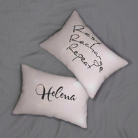pillow on sofa, rest, recharge, repeat message, lumbar pillow, sofa pillow