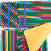 Table setting, Mexican decor, placemats, green