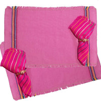 fuchsia, placemats, rustic, with napkins, sets, gift, fucsia, hot pink, jerga, Mexican