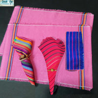 rustic, placemat, fabric, jerga, daily, Mexican, fuchsia, turquoise, yellow, orange, sets, table linen set